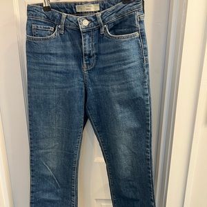 TopShop Moto Dree raw hem cropped kick flare jeans